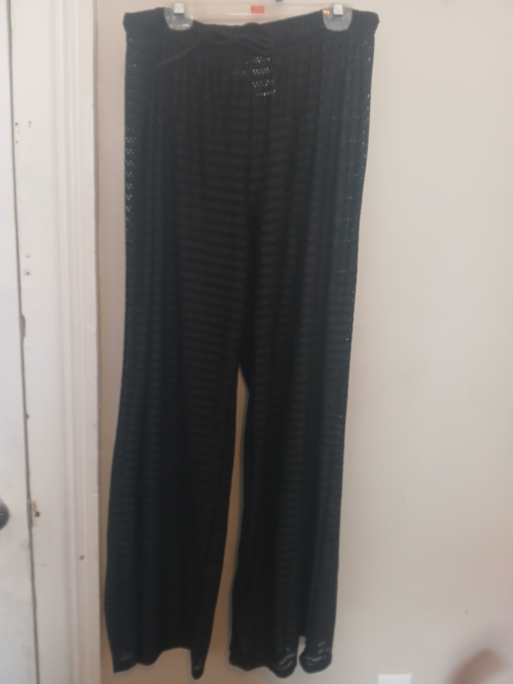 Hurley Black Beach Cover Up Semi Transparent Wide-Leg Pants